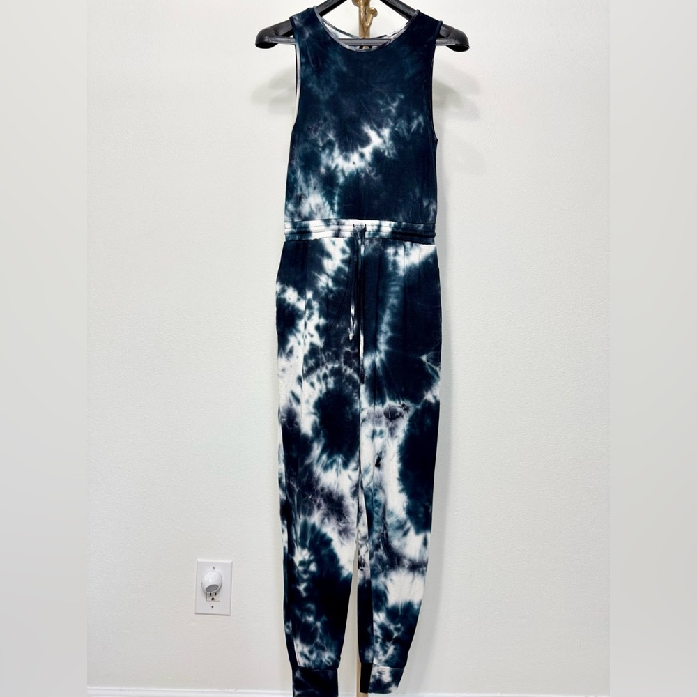 Antistar Tie-Dye Sleeveless Round Neck Elastic Waistband Jogger Women’s Jumpsuit